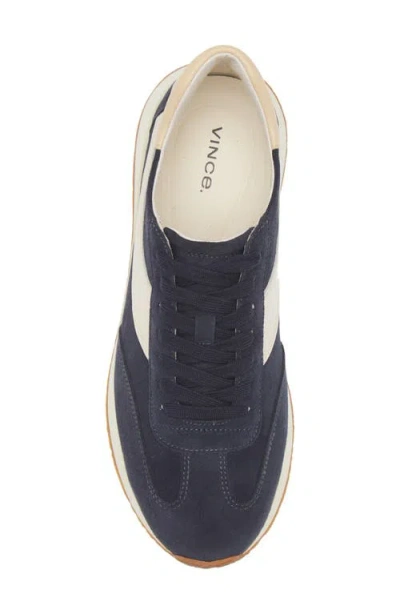 Vince Olla Runner Leather Sneaker In Blue