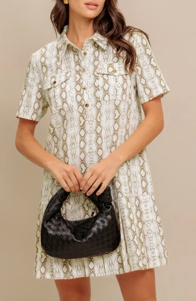 Flying Tomato Python Print Shirtdress In Multi