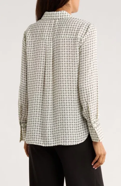 Max Studio Print Button Front Blouse In Multi