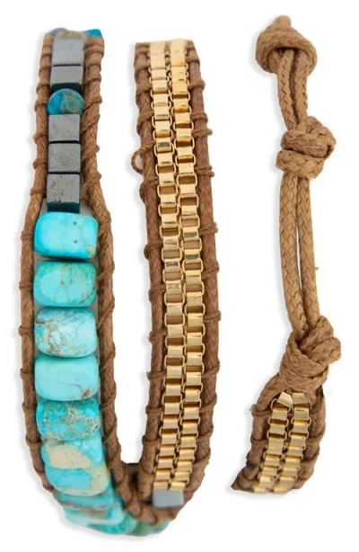 Saachi Bohemian Turquoise Stone Apple Watch® Watchband In Gold