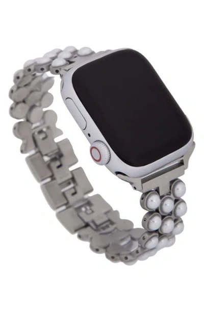 Saachi Faux Pearl Orb Chain Link Apple Watch® Watchband In Metallic