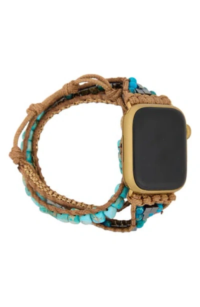Saachi Bohemian Turquoise Stone Apple Watch® Watchband In Gold