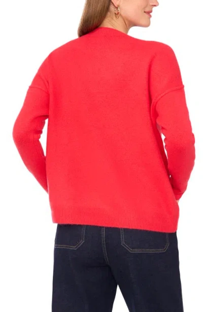 Vince Camuto Exposed Seam Crewneck Sweater In Red