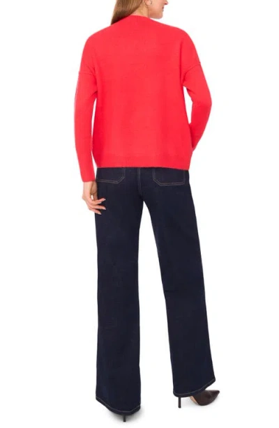 Vince Camuto Exposed Seam Crewneck Sweater In Red