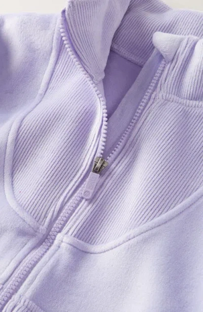 Zella Girl Kids' Corded Velour Jacket In Purple