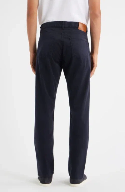 Canali Regular Fit 5-pocket Cotton Stretch Twill Pants In Blue