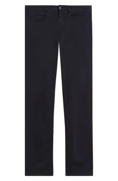 Canali Regular Fit 5-pocket Cotton Stretch Twill Pants In Blue
