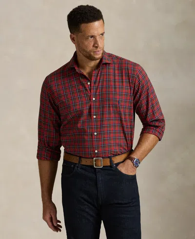 Polo Ralph Lauren Men's B&t Long Sleeve Brushed Twill Shirt In Brown