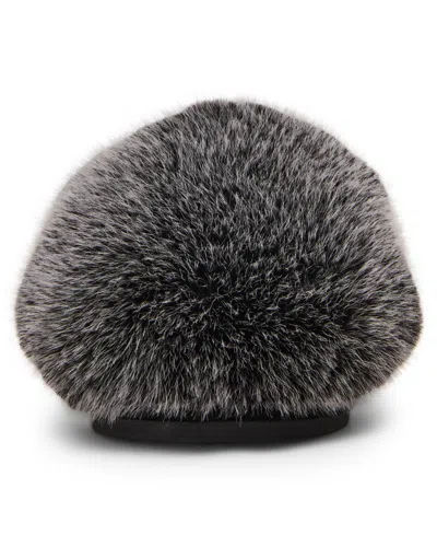 Steve Madden Poof Faux Fur Mule Slipper In Grey, Women's At Urban Outfitters In Multi