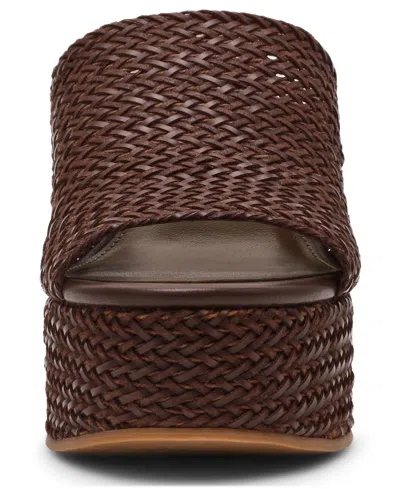 Steve Madden Women's Cassi Platform Wedge Slides In Brown