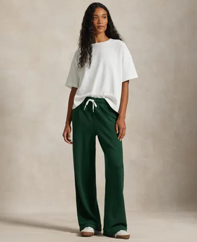 Polo Ralph Lauren Cotton Blend Joggers Featuring Elastic Cuffs And Waistband In Green