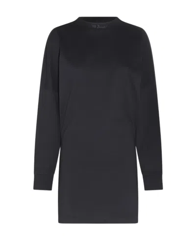 Palm Angels Logo-print Sweatshirt Dress In Blue