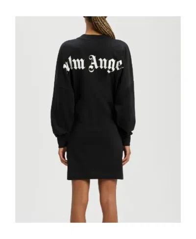 Palm Angels Logo-print Sweatshirt Dress In Blue