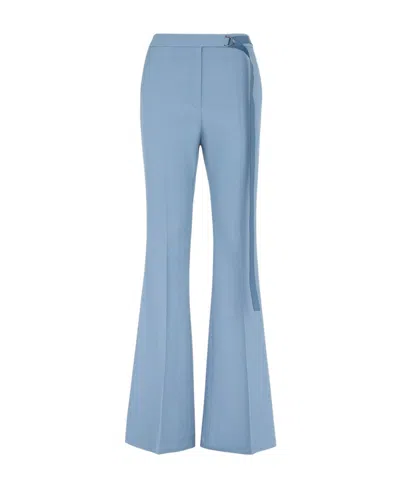 Fendi Blue Wool Gabardine Trousers In Blue