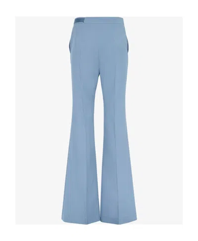 Fendi Blue Wool Gabardine Trousers In Blue