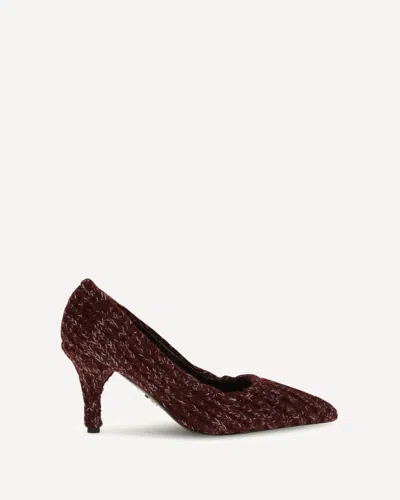 Prada Bordeaux Calf Leather Bos Taurus Platform Pumps In Burgundy