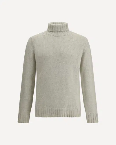 Aragona Cashmere Braided-knit Turtleneck Sweater In Gray