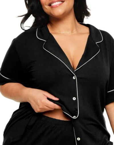 Adore Me Jane Short Pajama Set In Black