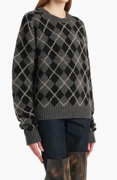 Khaite Pratt Oversize Argyle Plaid Cashmere Sweater In Multi