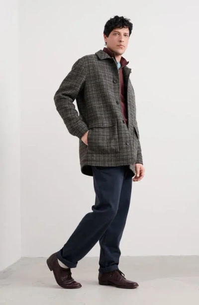 Seasalt Cornwall Rowlocks Glen Check Felted Jacket In Gray