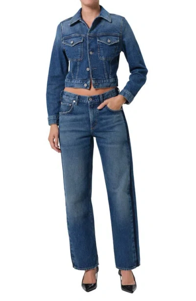 Citizen Of Humanity Citizens Of Humanity Charisse Shrunken Denim Jacket In Blue