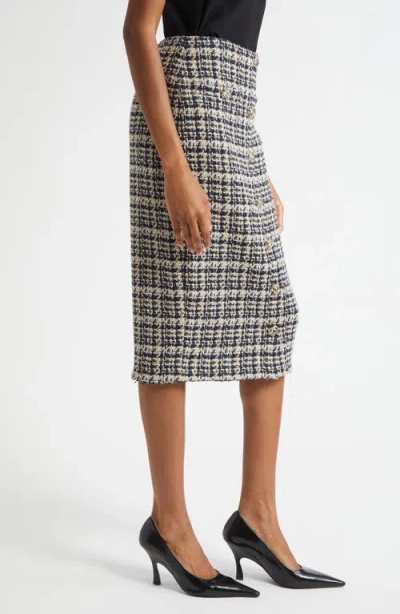 L'agence Tai Button Front Midi Skirt In Multi