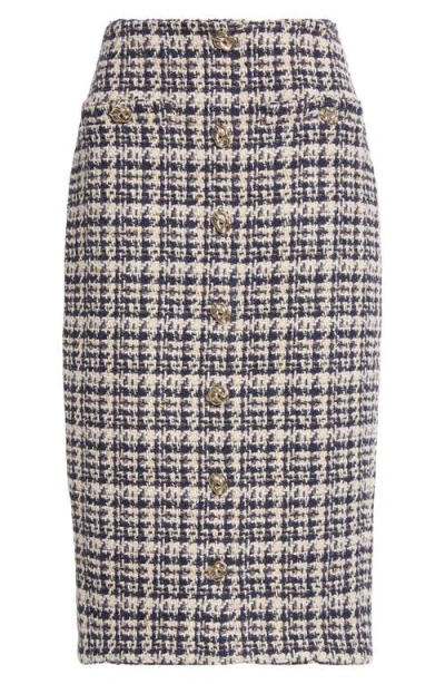 L'agence Tai Button Front Midi Skirt In Multi