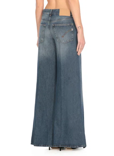 Dondup Wide Leg Pants In Blue