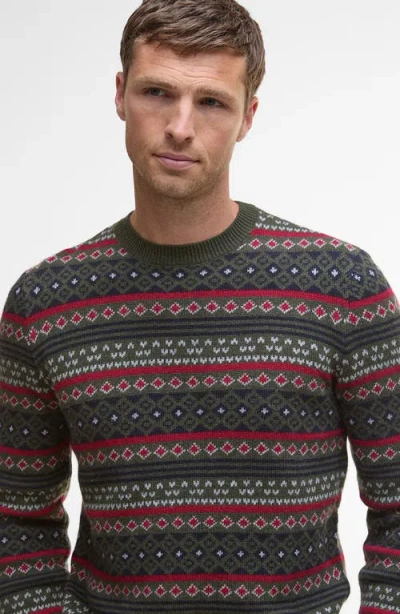 Barbour Easdale Fair Isle Wool & Cotton Crewneck Sweater In Multi