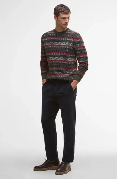 Barbour Easdale Fair Isle Wool & Cotton Crewneck Sweater In Multi