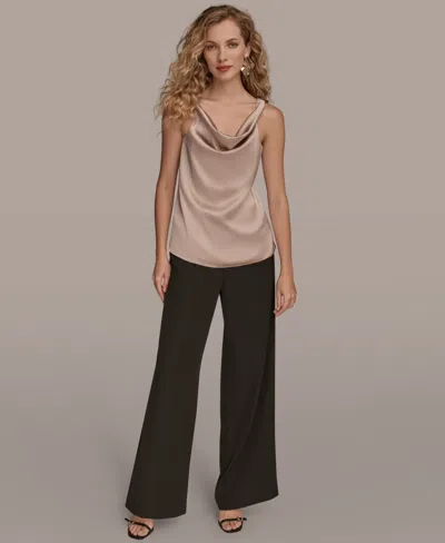 Donna Karan Women's Charmeuse Cowl Neck Tank Top In Neutral