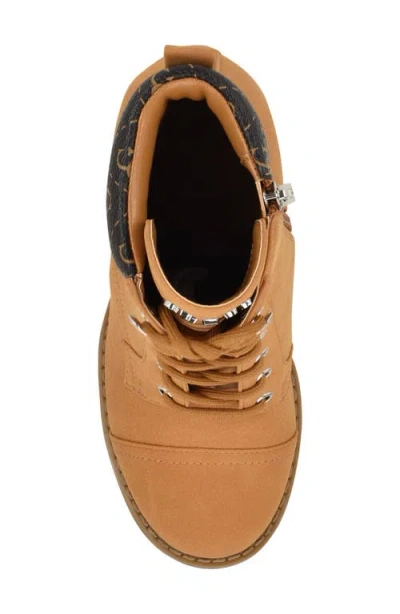 Guess Women's Nellsan High Block Heel Hiker Booties In Brown