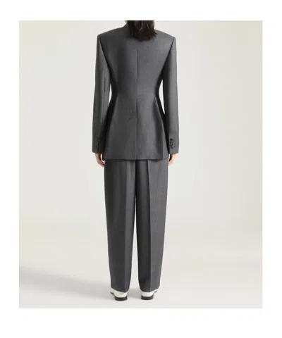 Givenchy Double Pleat Pants In Wool In Gray