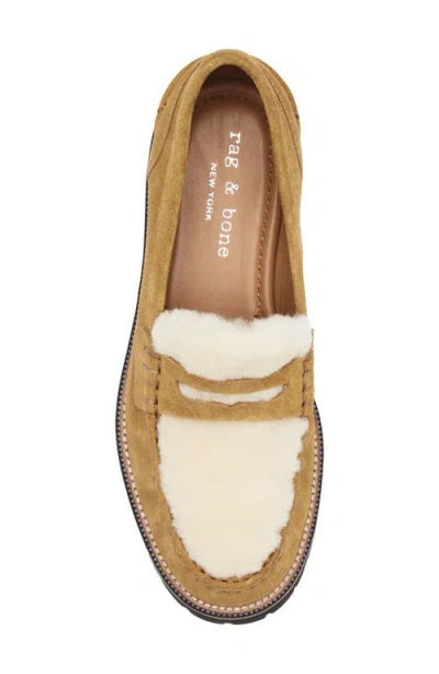 Rag & Bone Corey Genuine Shearling Penny Loafer In Multi