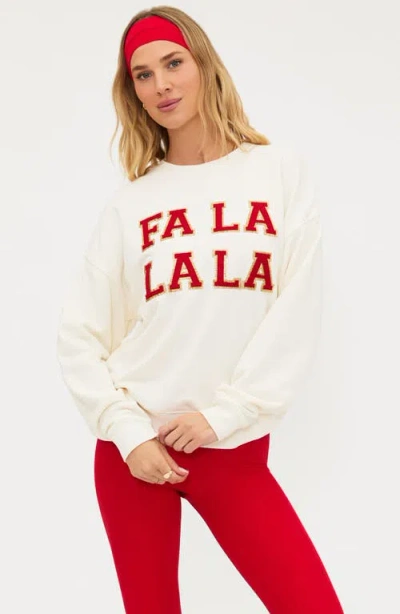 Beach Riot Devyn Fa La La La Oversized Sweatshirt In Neutral
