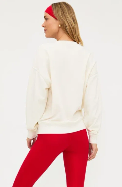 Beach Riot Devyn Fa La La La Oversized Sweatshirt In Neutral