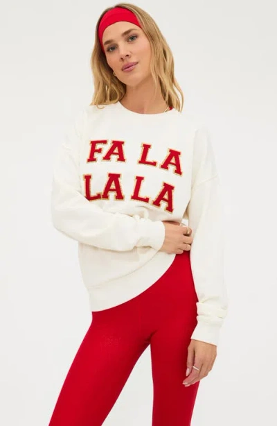 Beach Riot Devyn Fa La La La Oversized Sweatshirt In Neutral