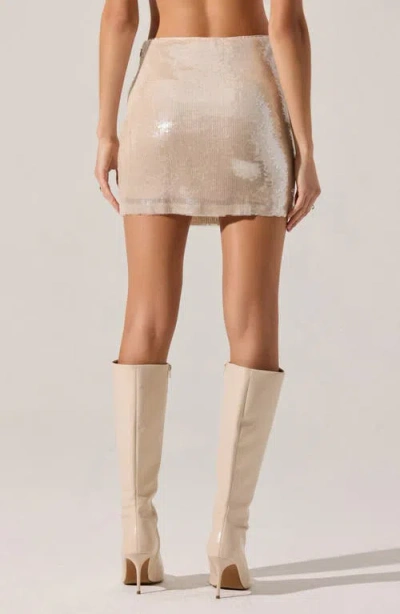 Astr The Label Darby Sequin Miniskirt In Neutral