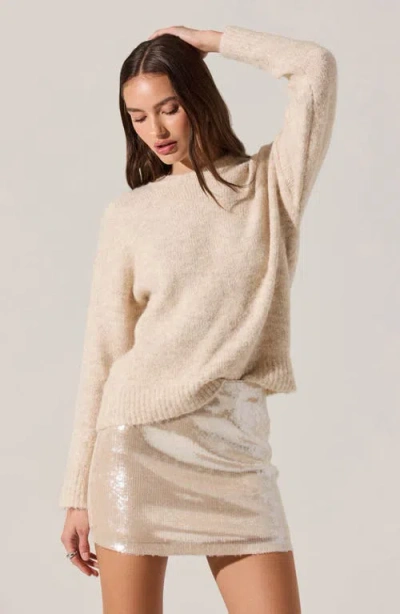 Astr The Label Darby Sequin Miniskirt In Neutral