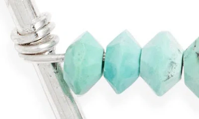 Nashelle Geo Beaded Hoop Earrings In Silver