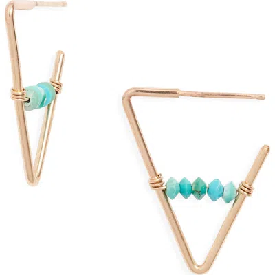 Nashelle Geo Beaded Hoop Earrings In Gold