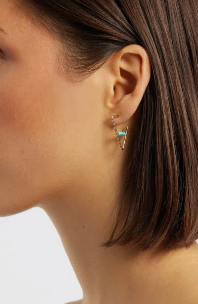 Nashelle Geo Beaded Hoop Earrings In Gold