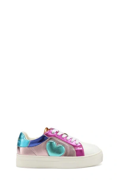 Kurt Geiger London Kids' Mini Luckson Heart Platform Sneaker In Multi
