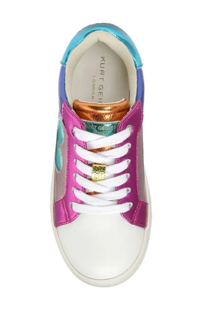 Kurt Geiger London Kids' Mini Luckson Heart Platform Sneaker In Multi