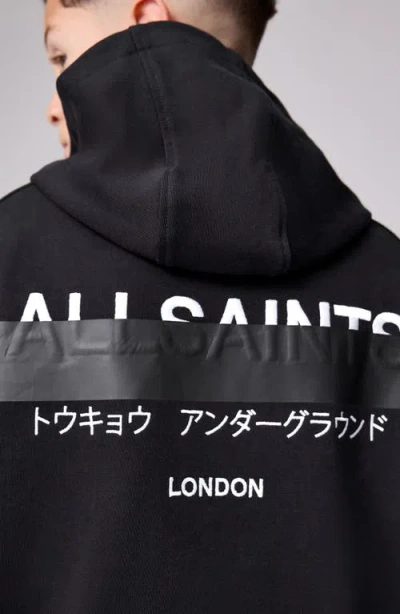 Smallsaints By Allsaints Kids' Redact Oversize Cotton Fleece Hoodie In Black