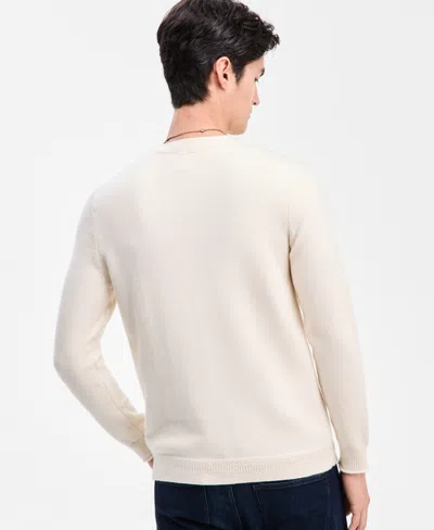 Guess Men's 3d Logo Crewneck Sweater In White