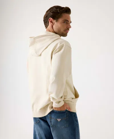 Guess Men's Long Sleeve Hooded Sweatshirt In White