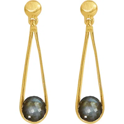 Dean Davidson Mini Ipanema Labradorite Drop Earrings In Gold