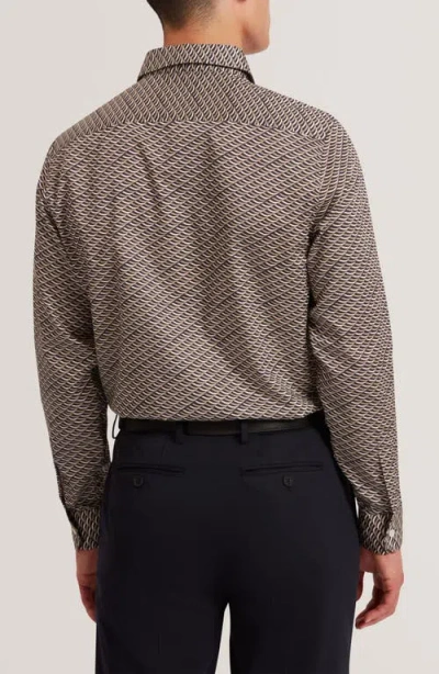 Ted Baker Agnar Long Sleeved Regular Fit Button Down Shirt In Multi