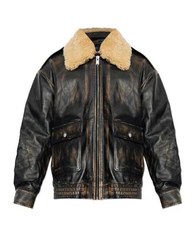 Misbhv Shearling-collar Pocket Jacket In Multi